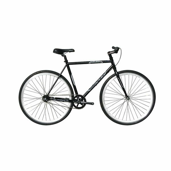 Micargi 57 cm Hi-Ten Steel & Aluminum Frame Fixed Gear Road Bicycle; Black & White RD-269-57-BK